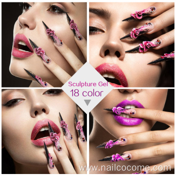 CCO New Arrival 4D Sculpture Carving Gel 18 Colors Soak Off Gel Sculpture For Nail Art